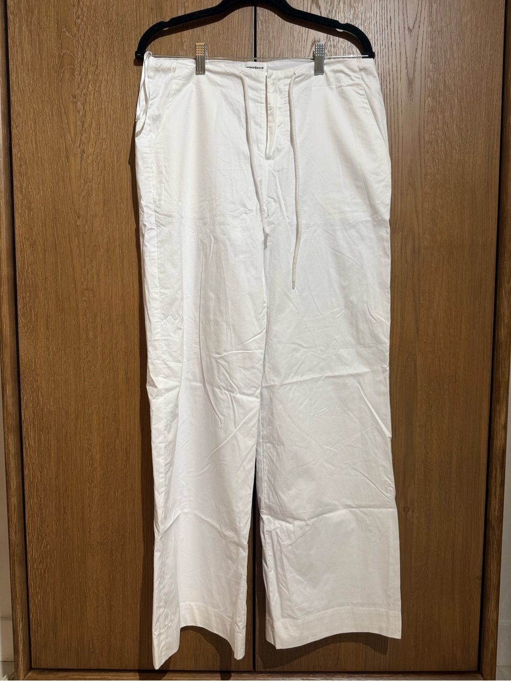 superdown white cotton women’s wide leg pants